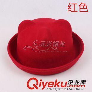 半价清仓儿童帽 秋冬韩版可爱儿童猫耳朵帽子 女 英伦羊毛呢卷边遮阳 圆顶小礼帽图片|半价清仓儿童帽 秋冬韩版可爱儿童猫耳朵帽子 女 英伦羊毛呢卷边遮阳 圆顶小礼帽产品图片由义乌市耐古电子商务商行公司生产提供-